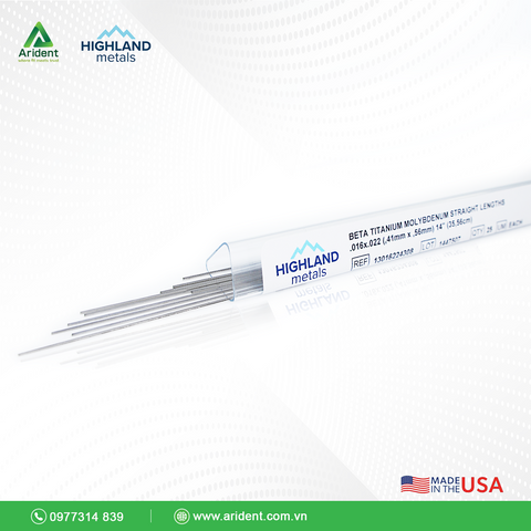 Dây TMA Dạng Thẳng Dài 14’’ (35cm) Vuông HIGHLAND METALS-USA